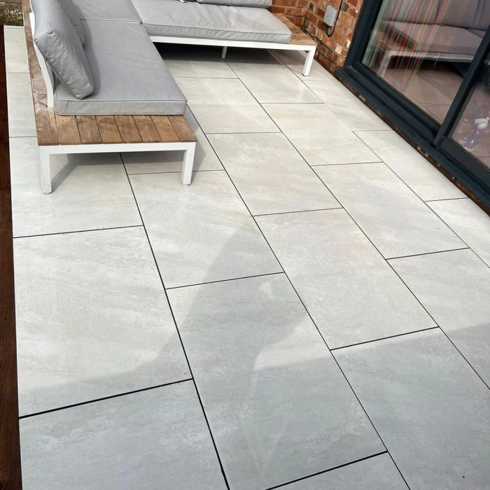 Mountain white outdoor porcelain Tiles Enfield Porcelain World