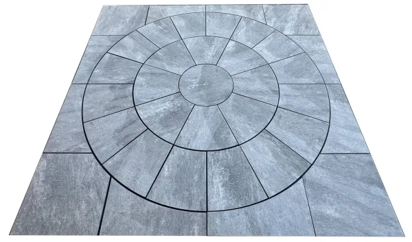 Porcelain Circle 2.70m With Sq Kit – Petra Quartz Grey - Image 2