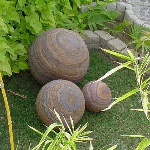 Trio Set Rainbow Natural Stone Sphere (600,400,300mm) Drilled