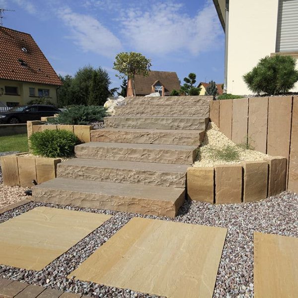 Autumn Brown Sandstone Block Steps - Image 2