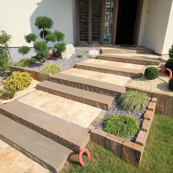 Autumn Brown Sandstone Block Steps - Image 3