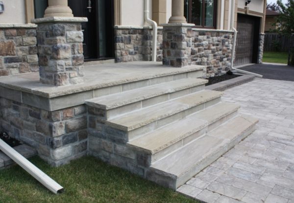 Raj Green Sandstone 50mm Rockface - Steps & Wall Coping - Image 5