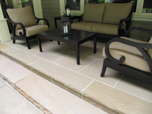Raj Green Sandstone 50mm Rockface - Steps & Wall Coping